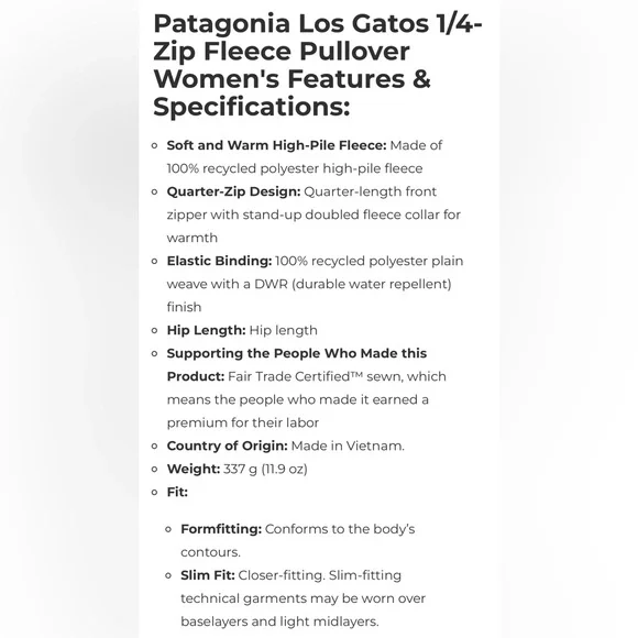 Patagonia Women's Brown Teddy Fleece Quarter-Zip Pullover - Picture 10 of 10